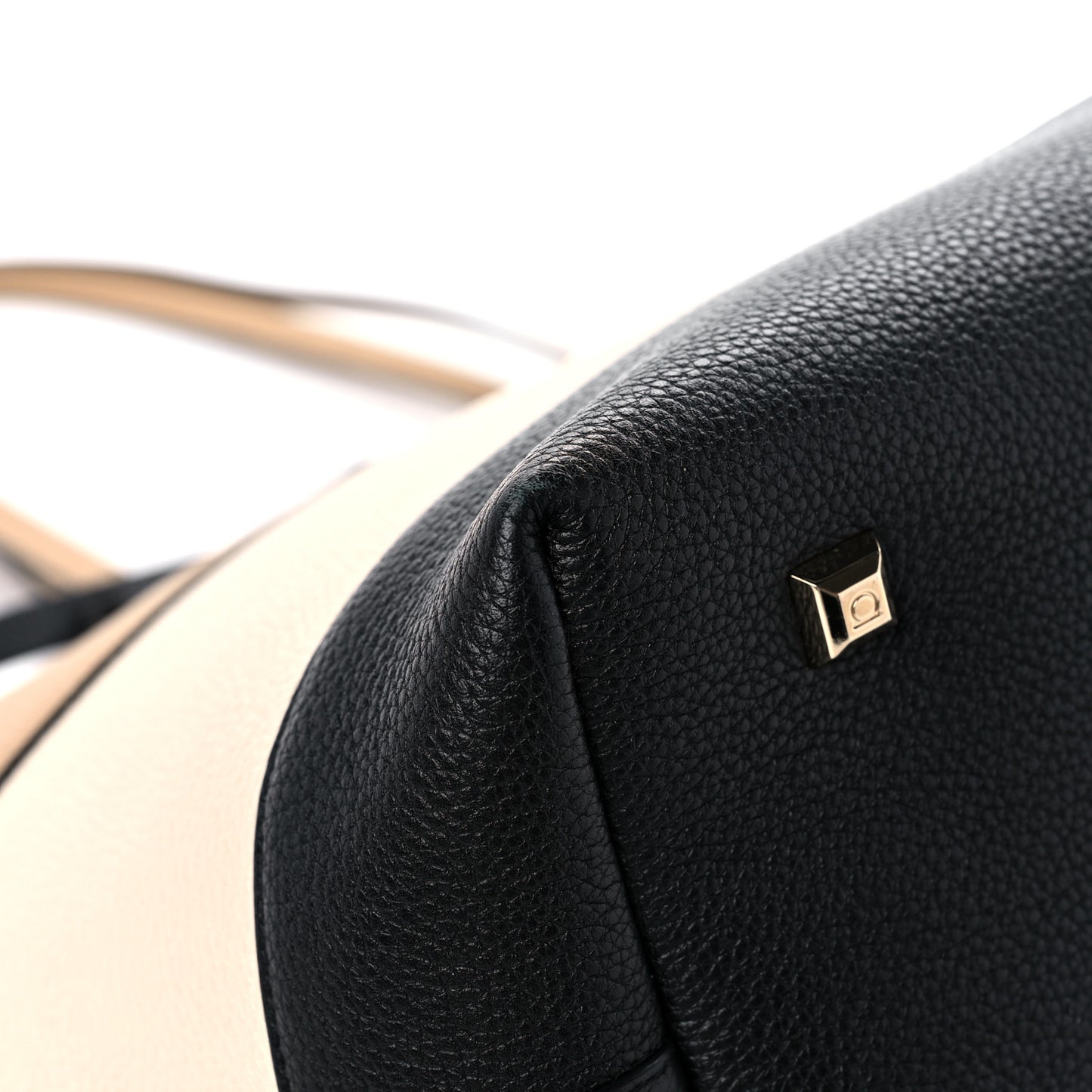 Calfskin Tri-Color Studio Tote Dune Bone Black