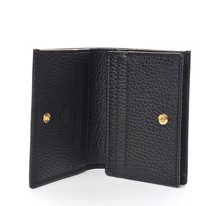 Gucci Pebbled Calfskin GG Marmont Card Case Black 5 of 7