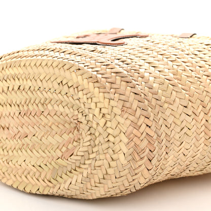 Celine Raffia Calfskin Triomphe Medium Panier Tan 9 of 10
