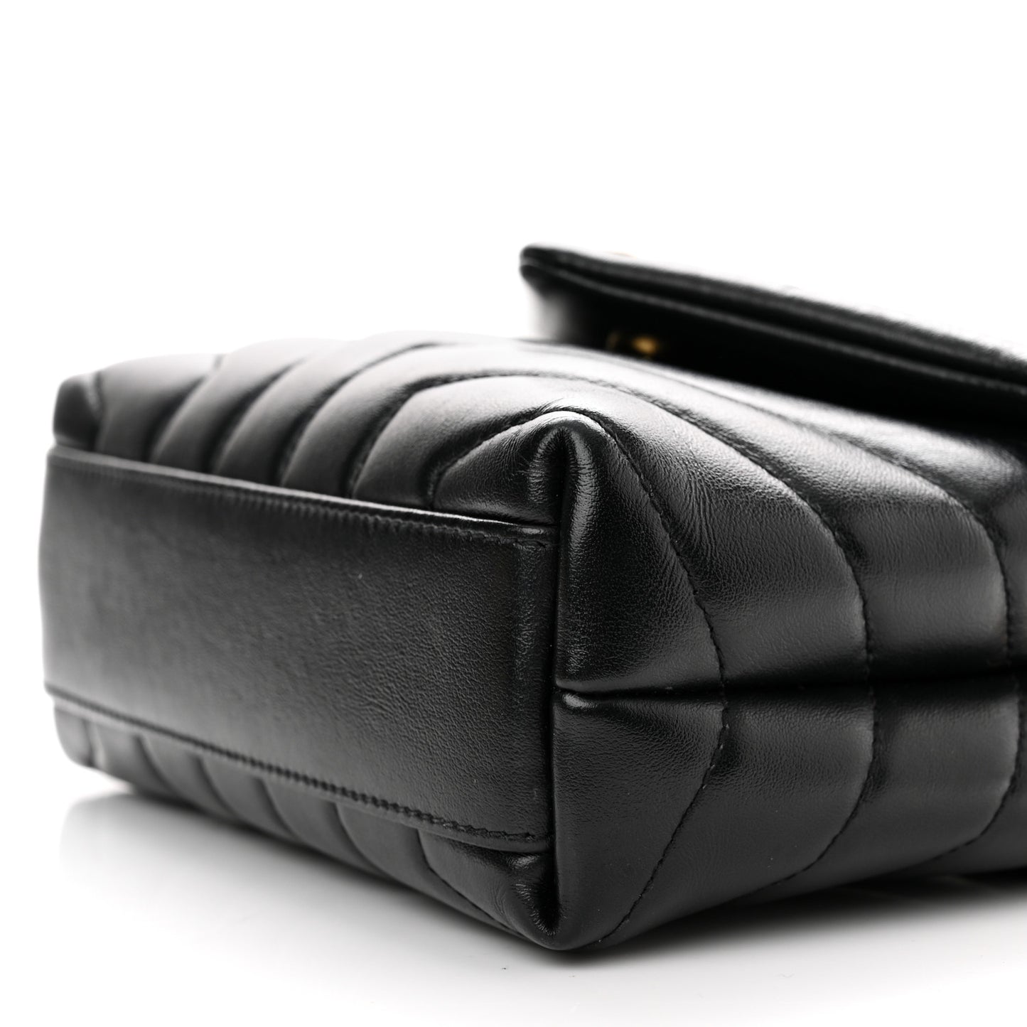 Calfskin Y Quilted Monogram Toy Loulou Crossbody Bag Black