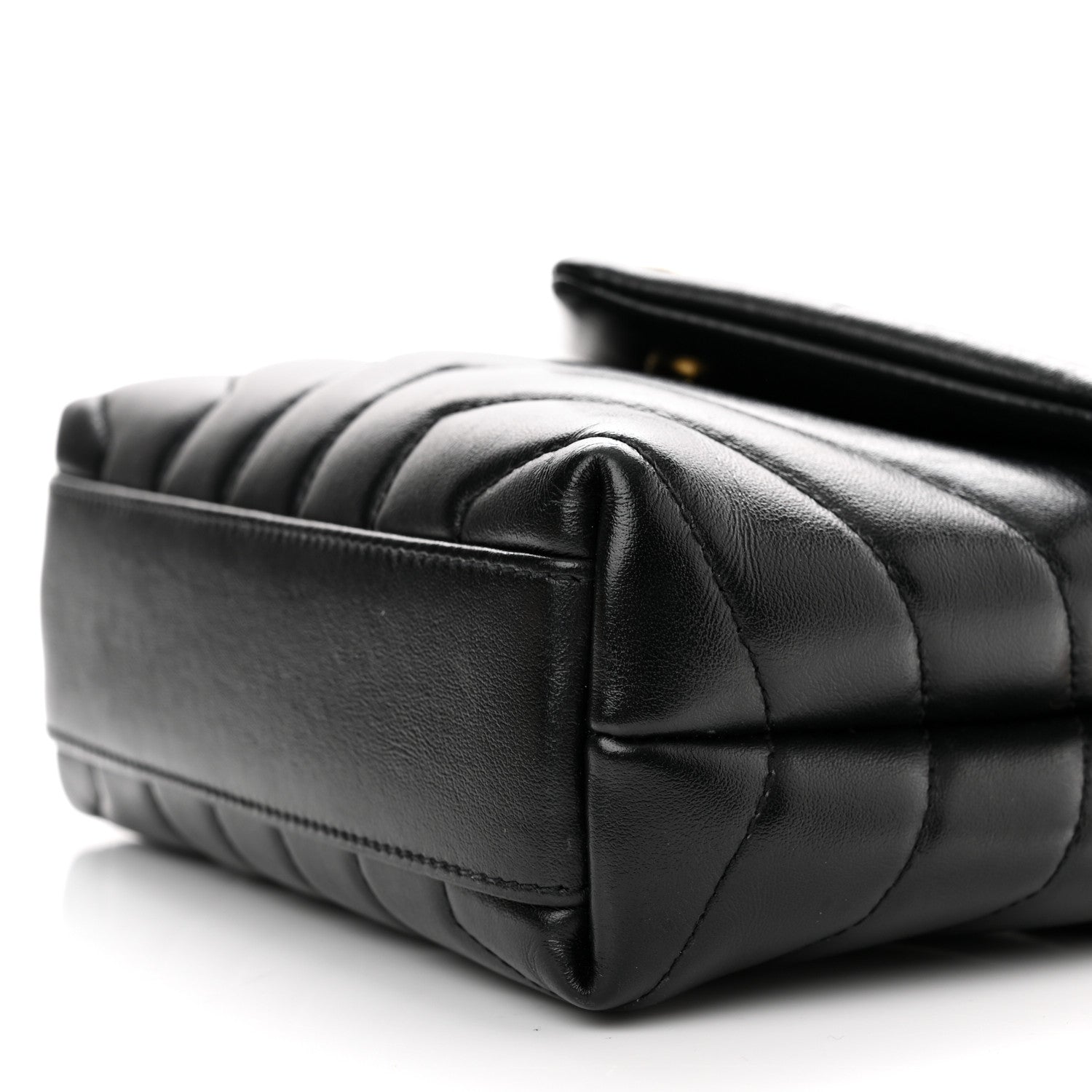 Saint Laurent Calfskin Y Quilted Monogram Toy Loulou Crossbody Bag Black 10 of 10
