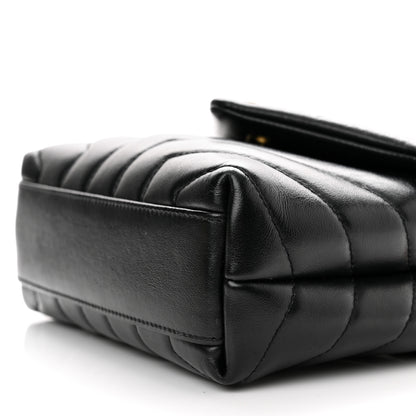 Saint Laurent Calfskin Y Quilted Monogram Toy Loulou Crossbody Bag Black 10 of 10