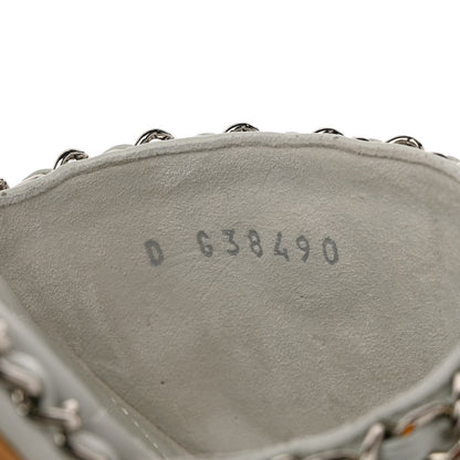 Chanel Lambskin Chain Cork Slide Sandals 38 White 6 of 9