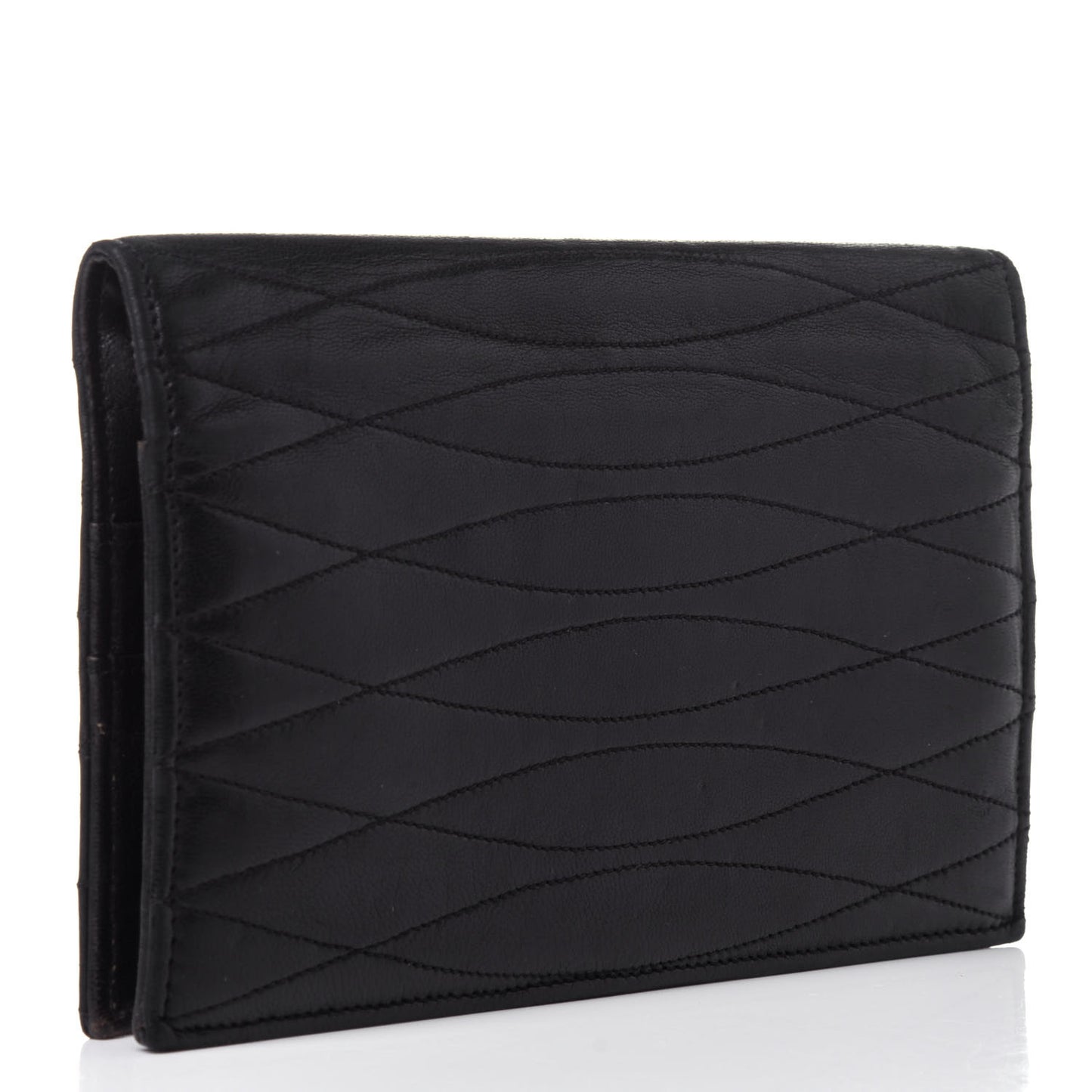Lambskin Quilted CC Clutch Black