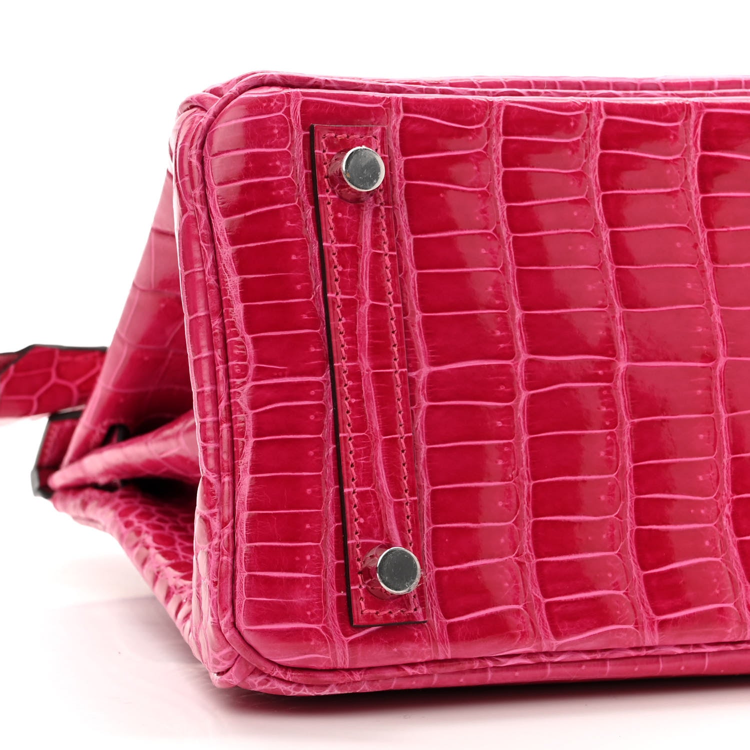 Hermes Shiny Porosus Crocodile Birkin 25 Rose Mexico 9 of 11