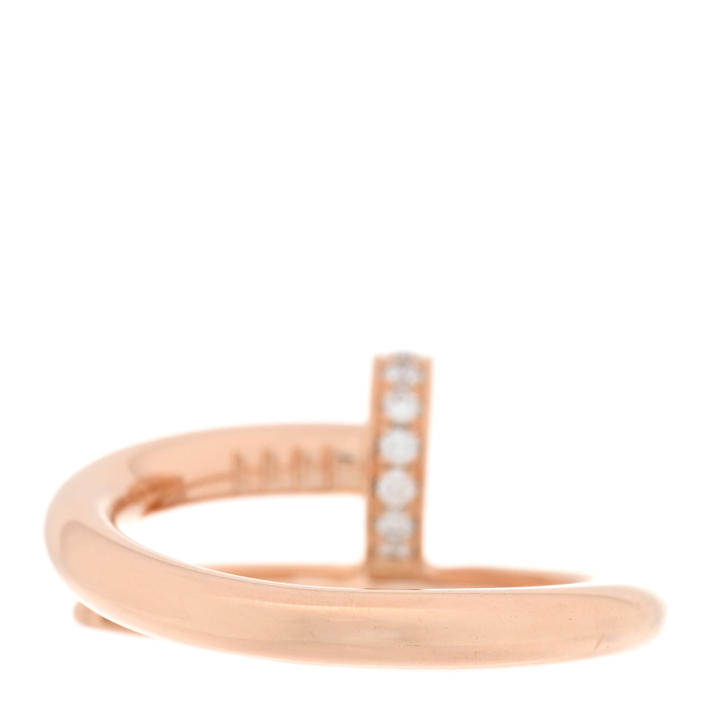 18K Pink Gold Diamond Juste Un Clou Ring 50 5.5
