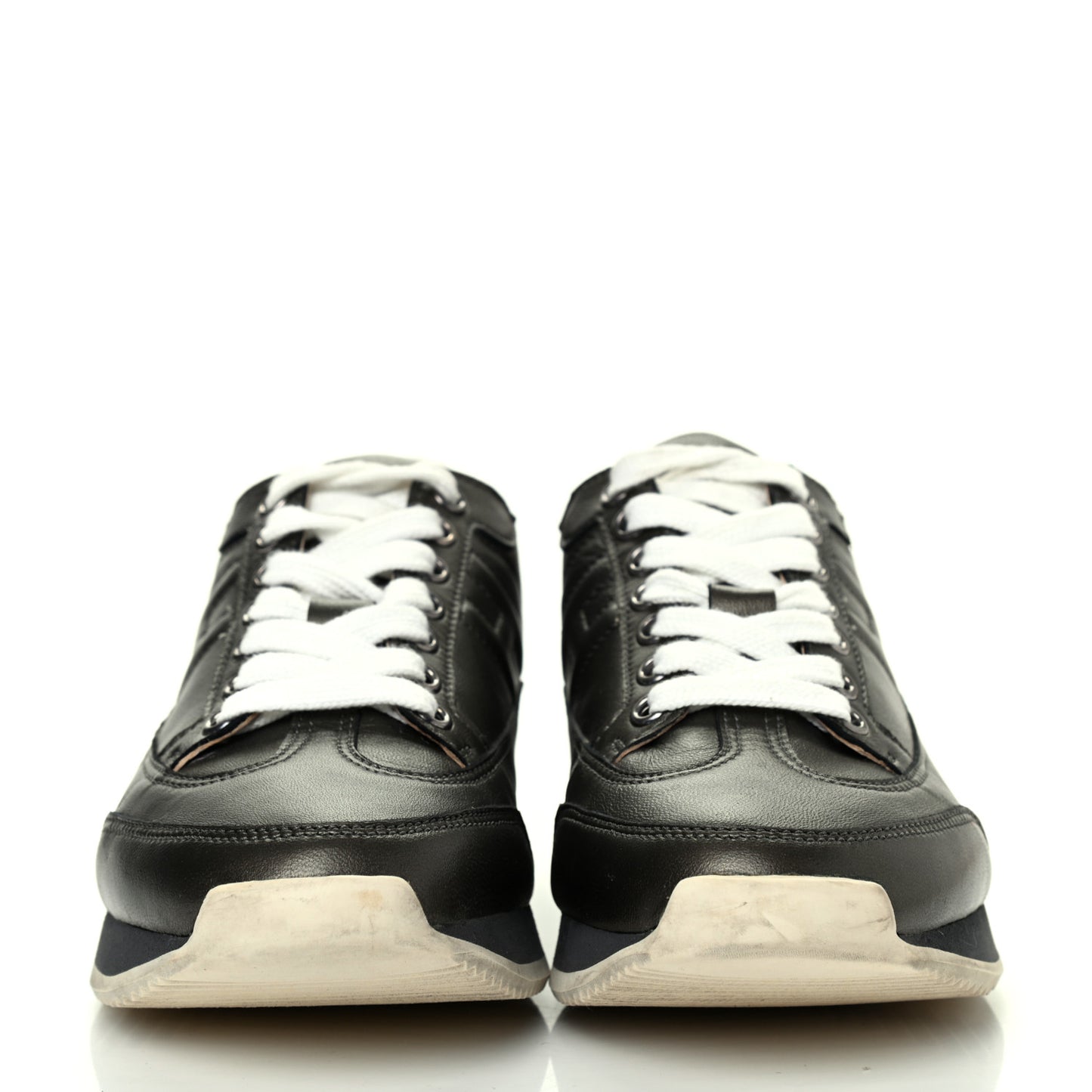 Metallic Nappa Womens Trail Sneakers 36 Black