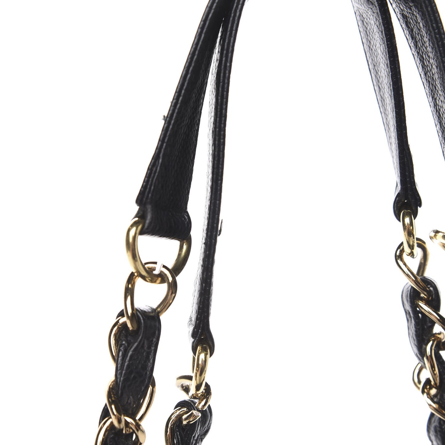Caviar Quilted Petit Shopping Tote PST Black