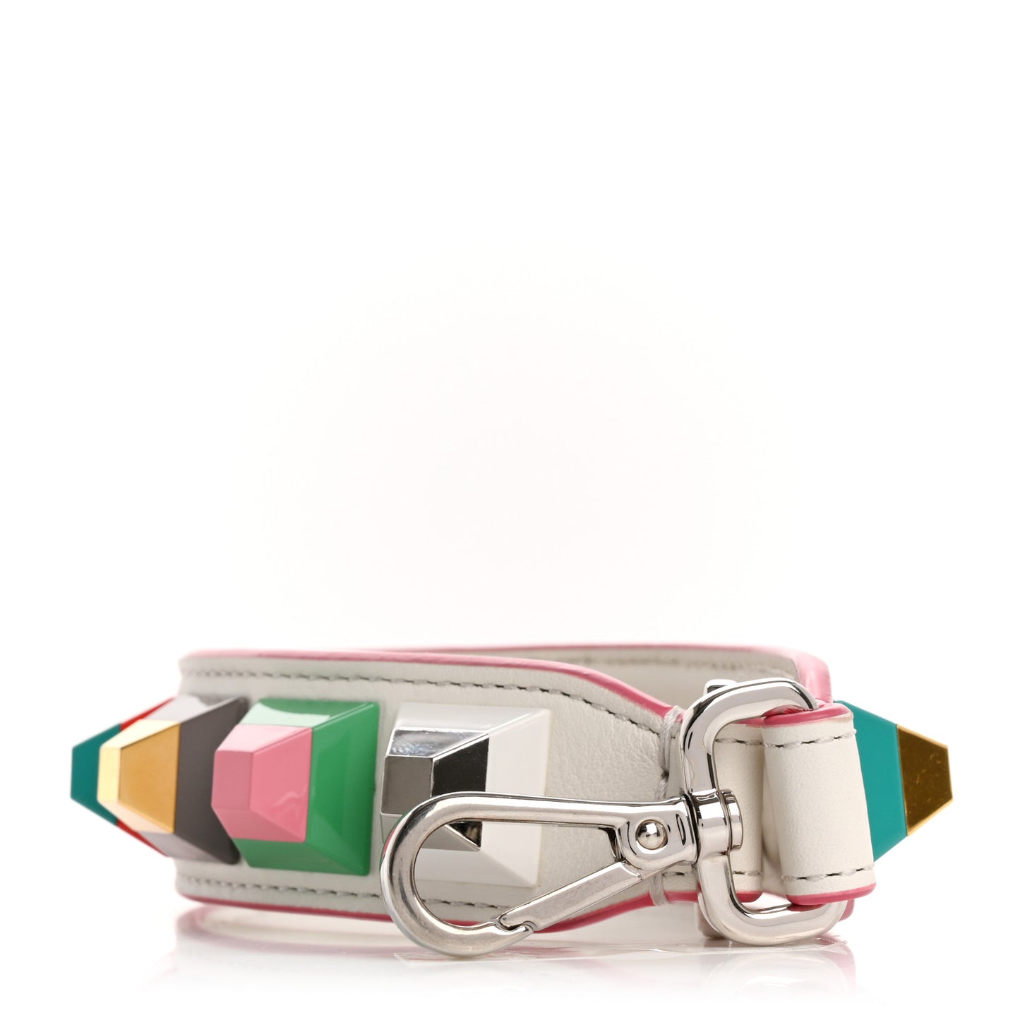 Vitello Dolce Plexiglass Studded Mini Strap You White Multicolor