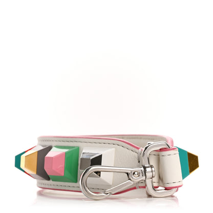 Fendi Vitello Dolce Plexiglass Studded Mini Strap You White Multicolor 1 of 8