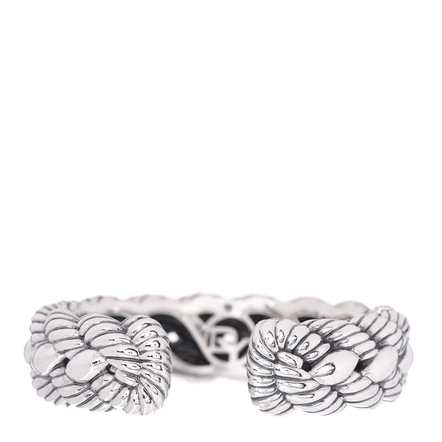 Stainless Steel Sterling Silver Woven Cable Cuff Bracelet