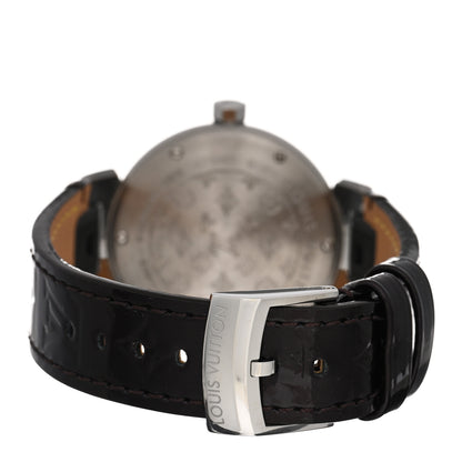 Louis Vuitton Stainless Steel Vernis 28mm Tambour Quartz Watch Brown 3 of 4