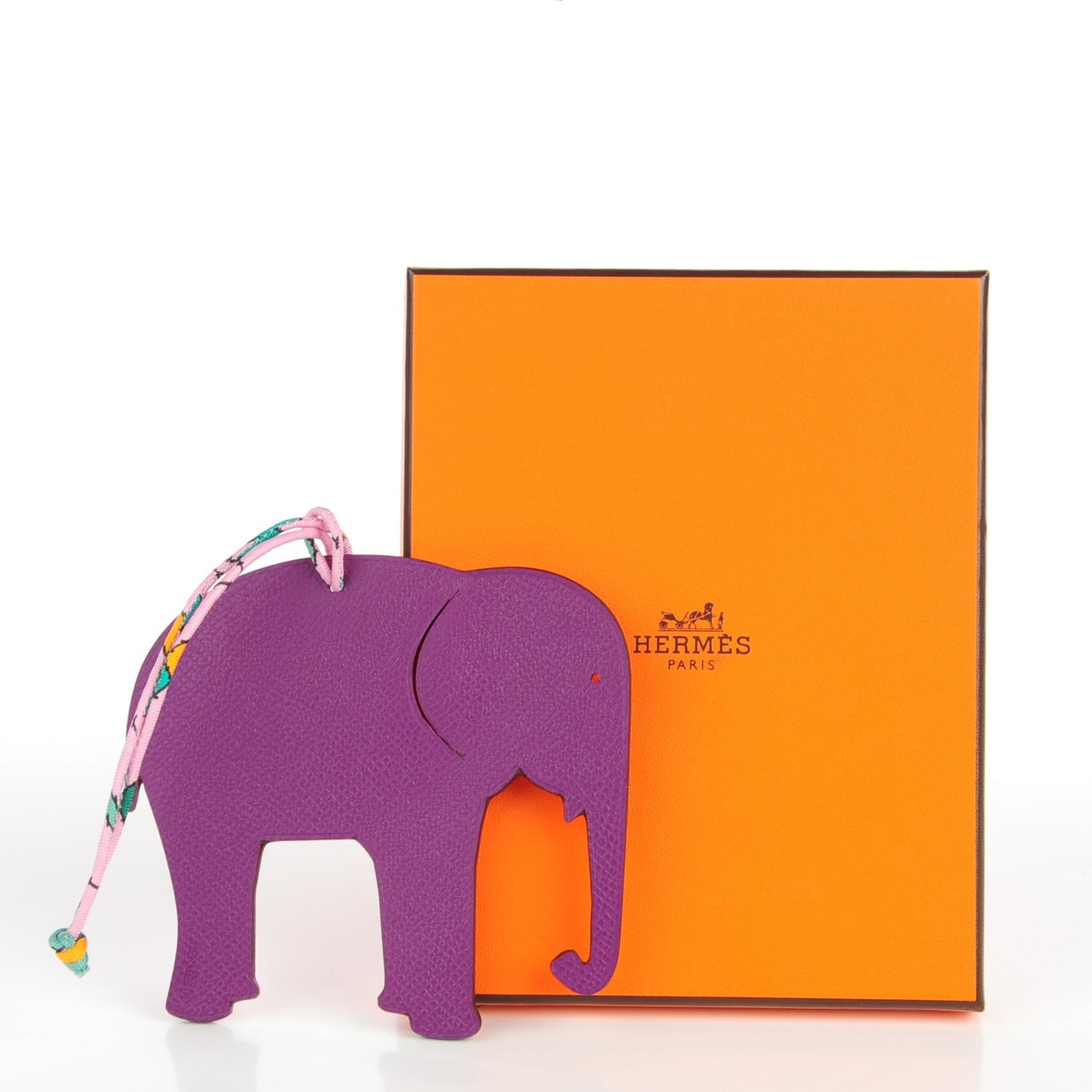 Epsom Togo Petit H Elephant Bag Charm Anemone Capucine