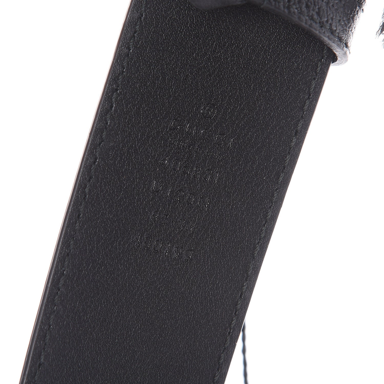 Gucci Textured Dollar Calfskin Nickel Double G 40mm Belt 85 34 Black 4 of 6