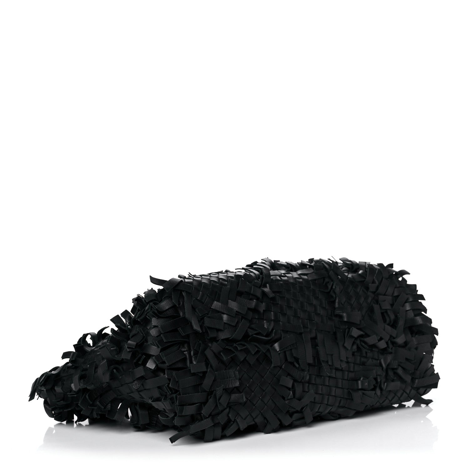 Bottega Veneta Nappa Intrecciato Patchwork Frayed Tote Black 4 of 9