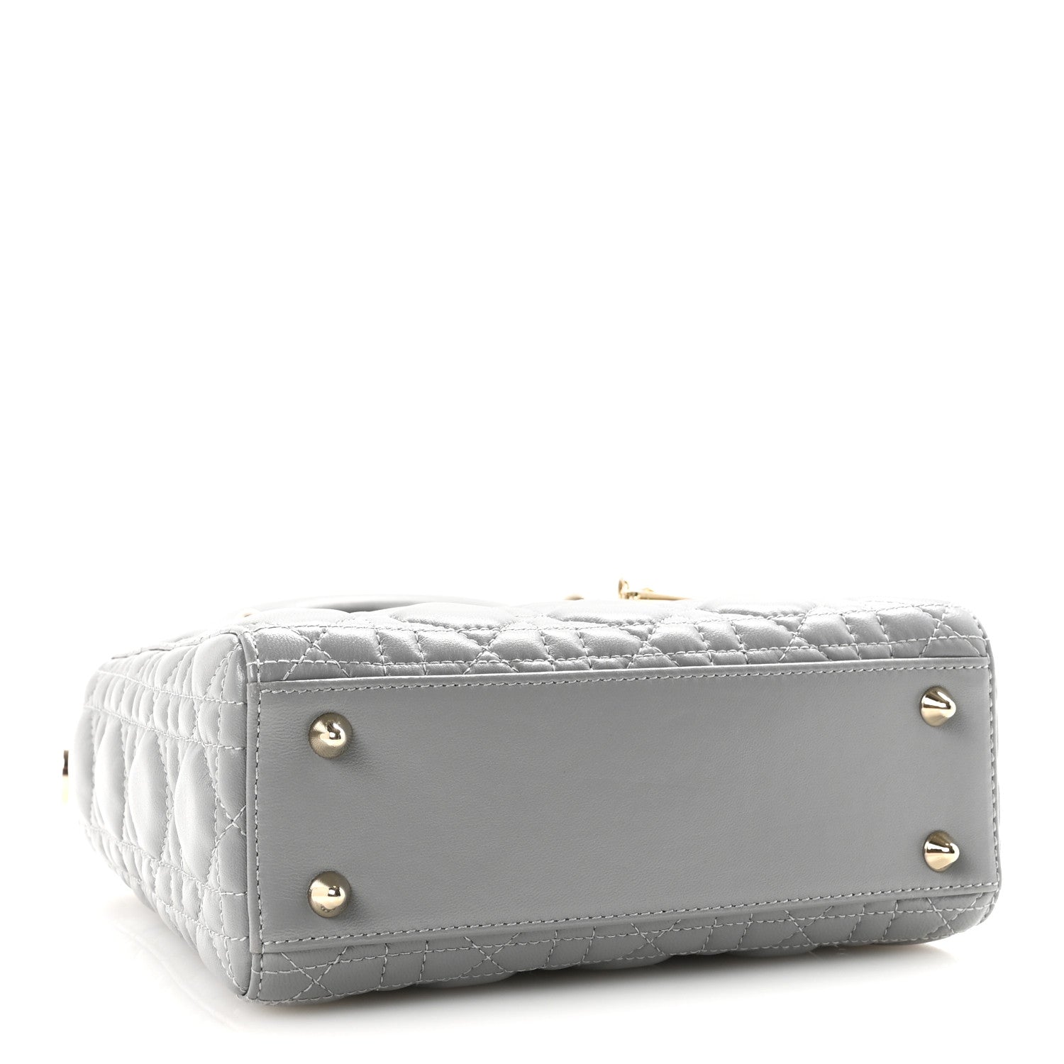 Christian Dior Lambskin Cannage Small My Lucky Badges My Lady Dior Grey 4 of 9