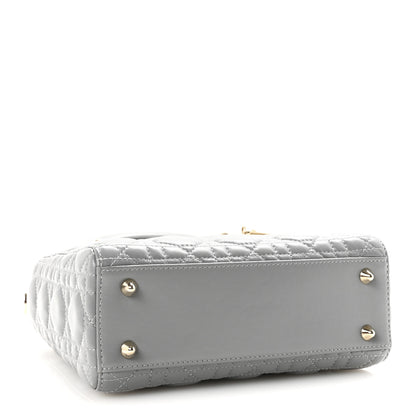 Christian Dior Lambskin Cannage Small My Lucky Badges My Lady Dior Grey 4 of 9