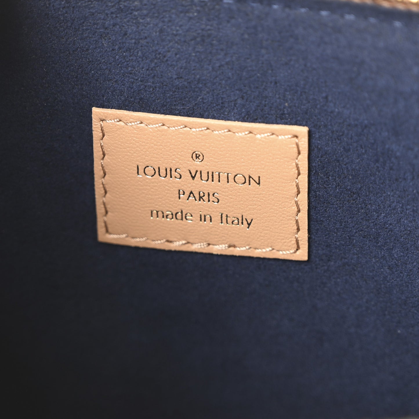 Lambskin Embossed Monogram Coussin PM Camel