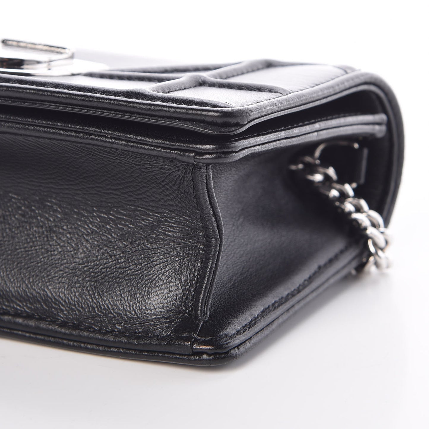 Lambskin Baby Diorama Flap Bag Black