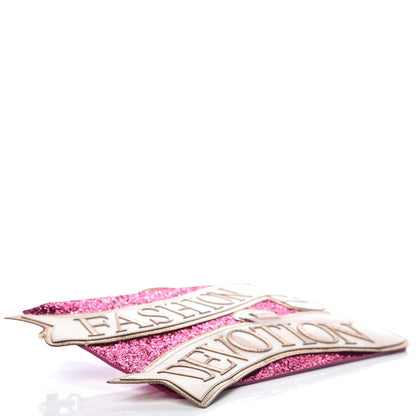 Dolce & Gabbana Glitter Metallic Dauphine Fashion Devotion Clutch Pink 5 of 6
