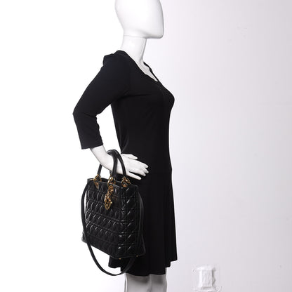 Christian Dior Lambskin Cannage Large Lady Dior Black 2 of 10