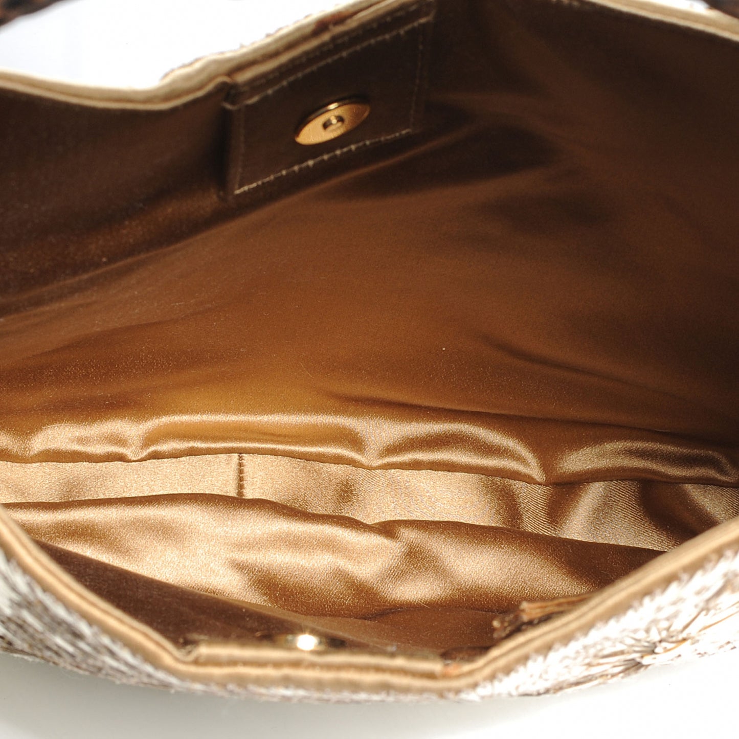 Sequin Satin Mombasa Horn Bag Gold