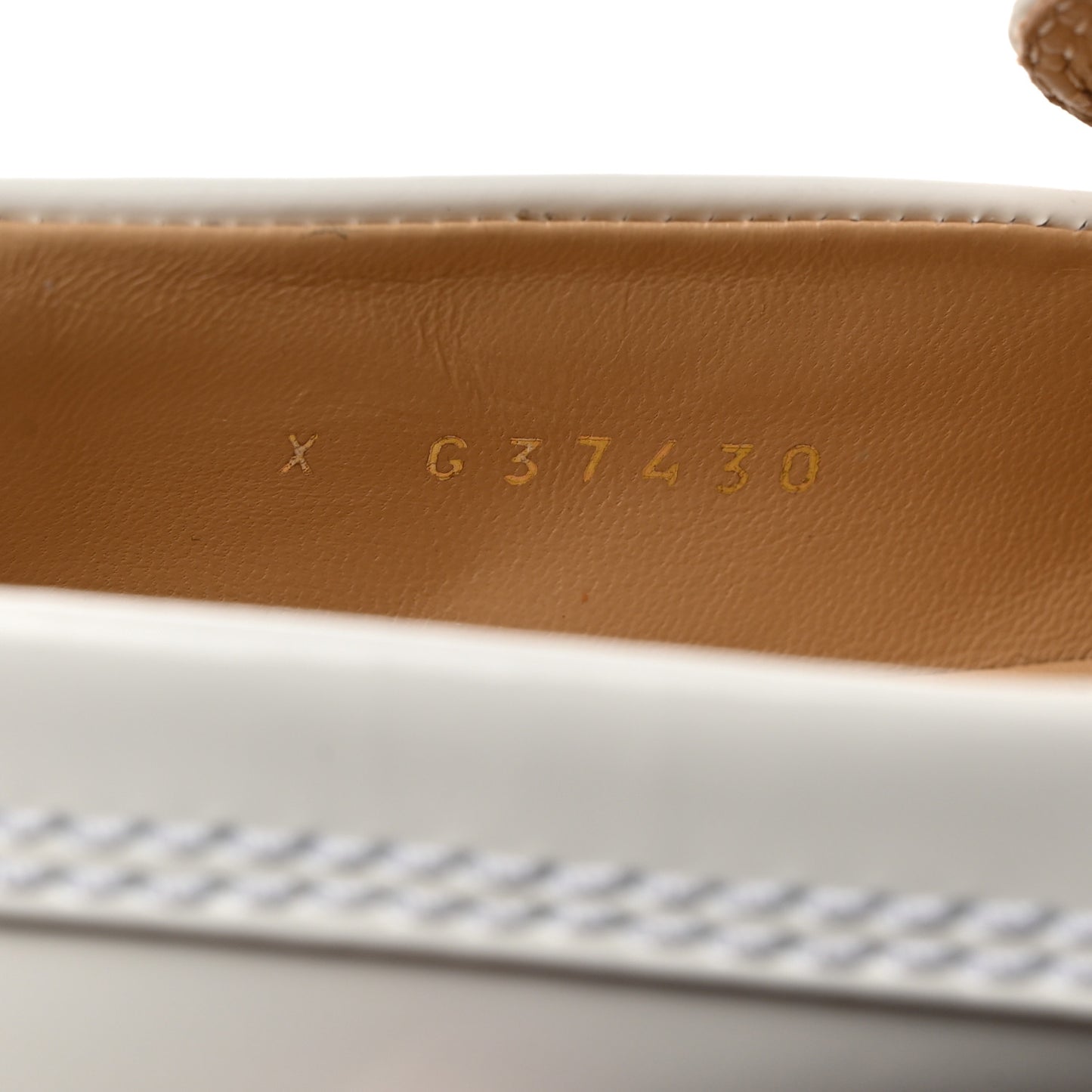 Shiny Calfskin Logo Loafers 37.5 White
