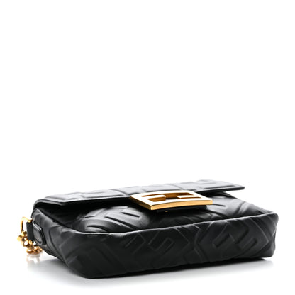 Fendi Nappa FF 1974 Embossed Mini Baguette Black 4 of 9