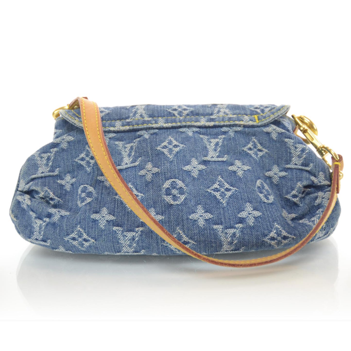 Monogram Denim Mini Pleaty Blue