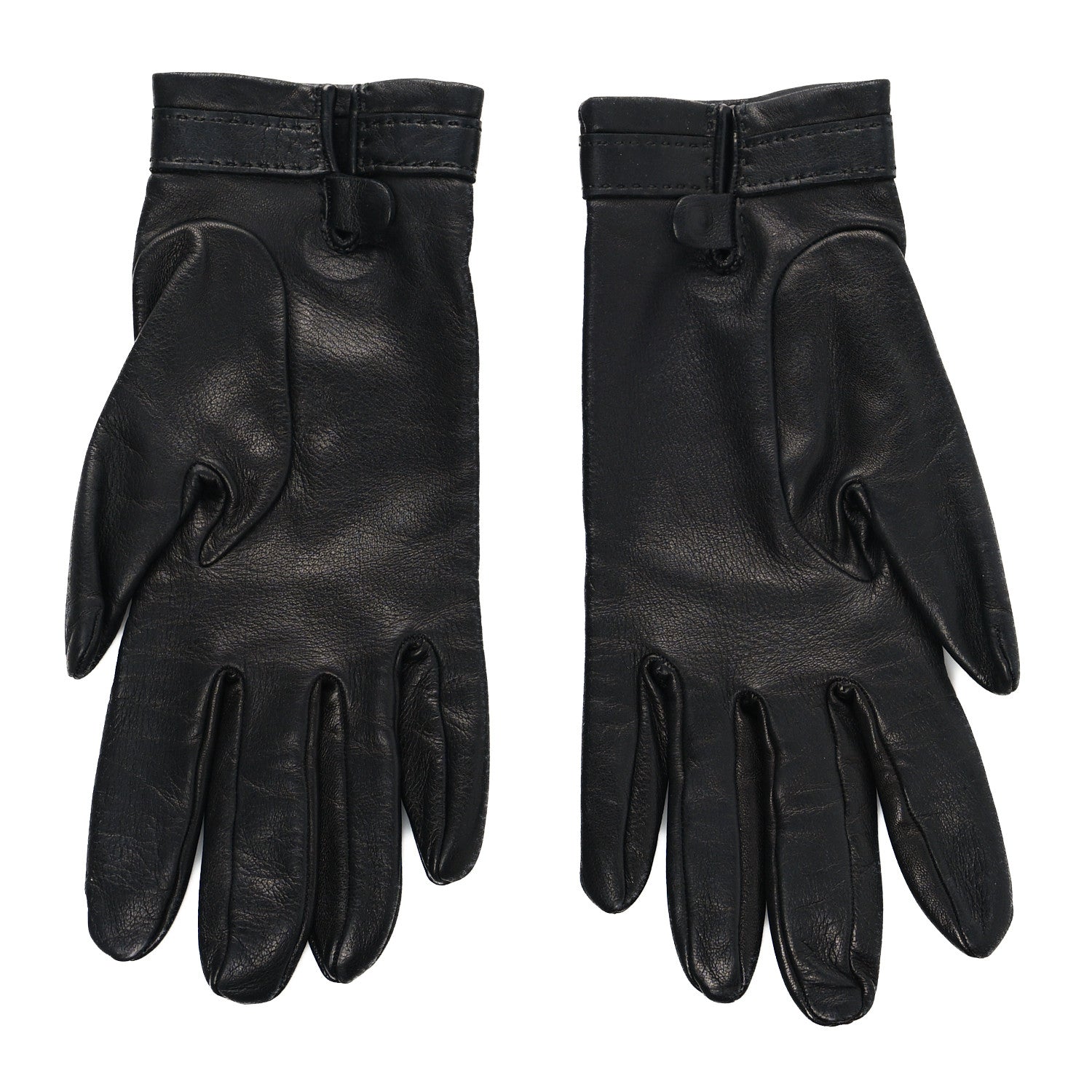 Hermes Lambskin Gloves 7.5 Black 2 of 3