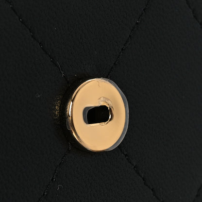 Chanel Lambskin Quilted Vanity Clutch With Chain Black 11 of 14