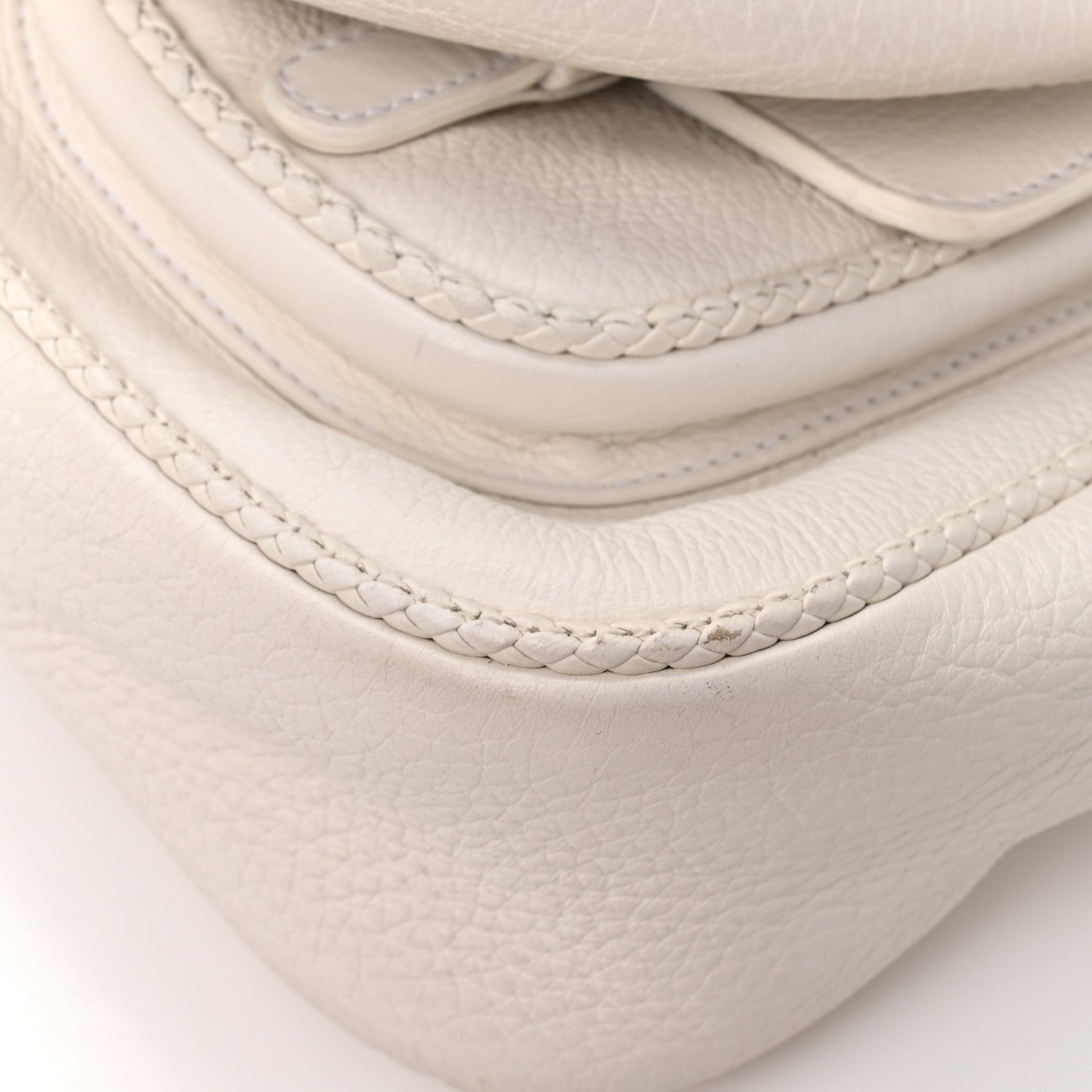 Christian Dior Pebbled Calfskin Braided Gaucho Double Saddle Flap Bag White 14 of 14