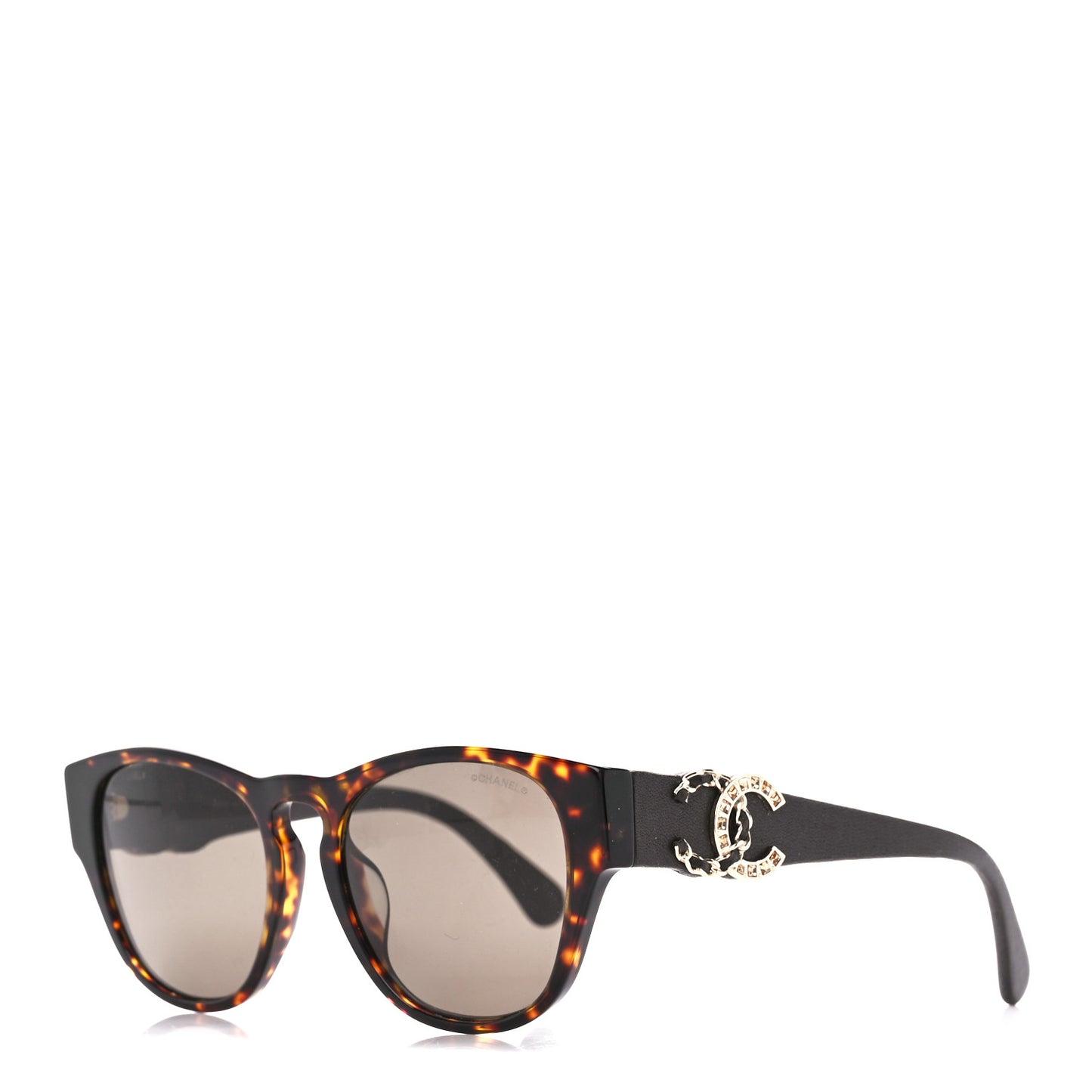 Crystal Lambskin CC Sunglasses 5455-Q-A Black