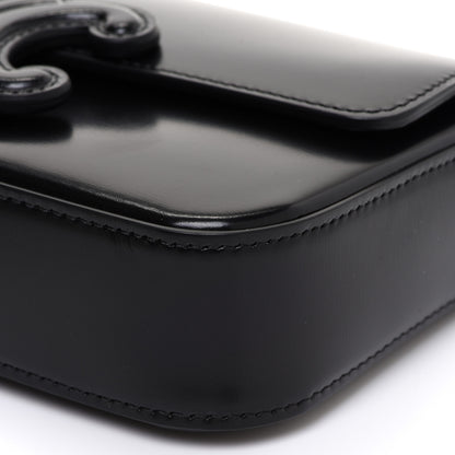Celine Shiny Calfskin Cuir Triomphe Chain Shoulder Bag Black 10 of 10