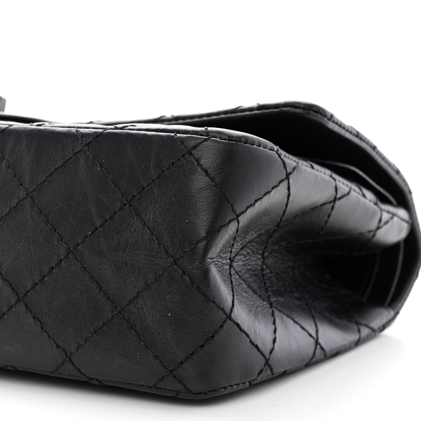 Aged Calfskin Quilted 2.55 Reissue 225 Flap So Black