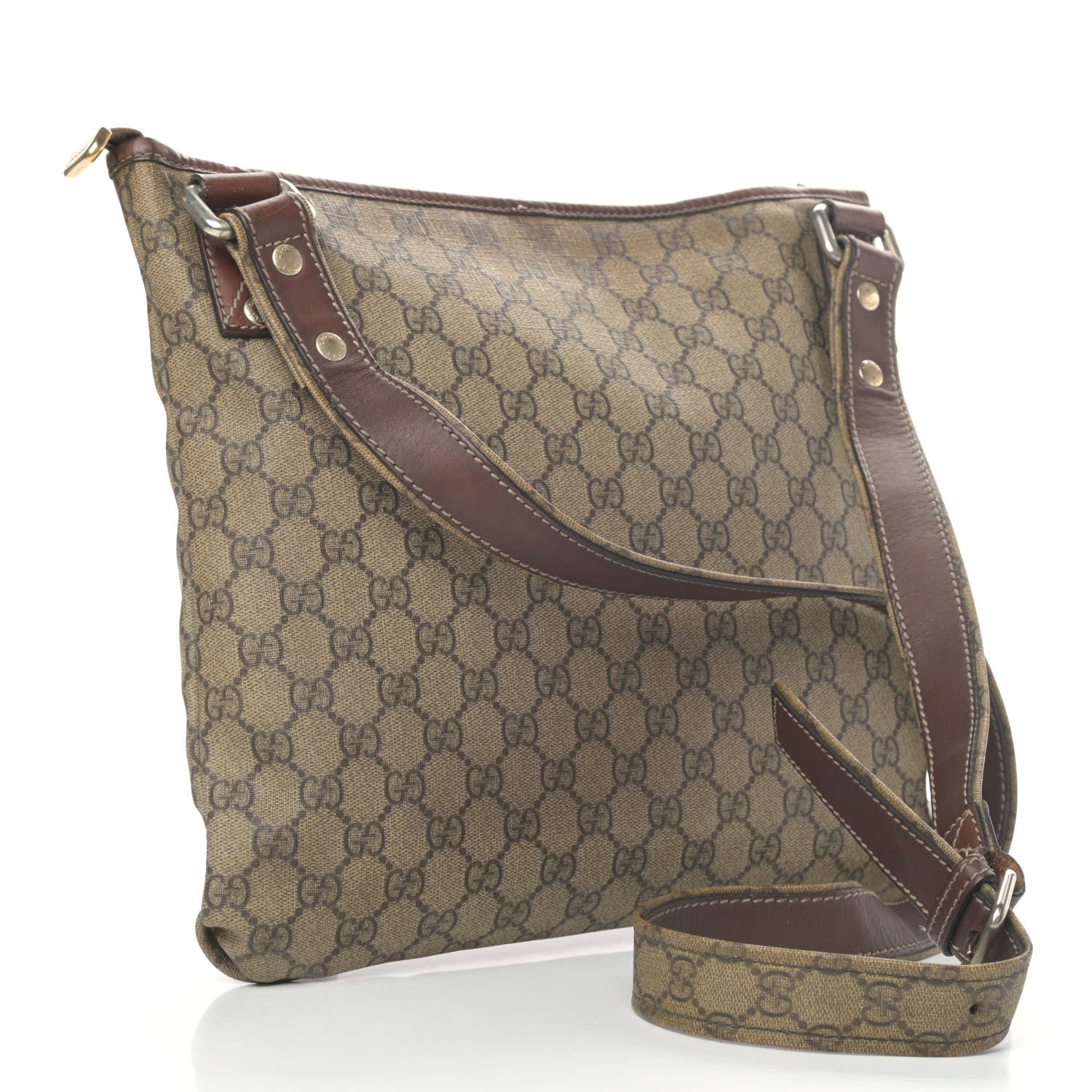 Gucci GG Supreme Monogram Web Messenger Brown 2 of 8