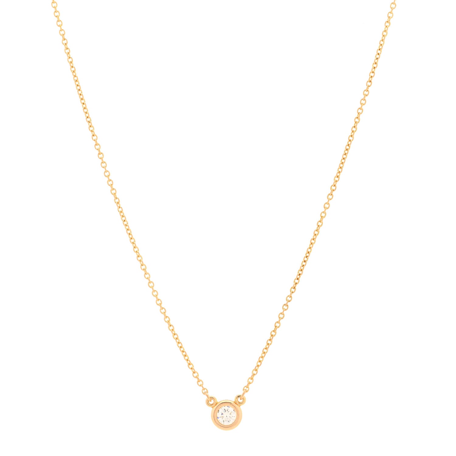 Tiffany 18K Rose Gold Diamond .17ct Elsa Peretti Diamonds by the Yard Pendant Necklace 1 of 6