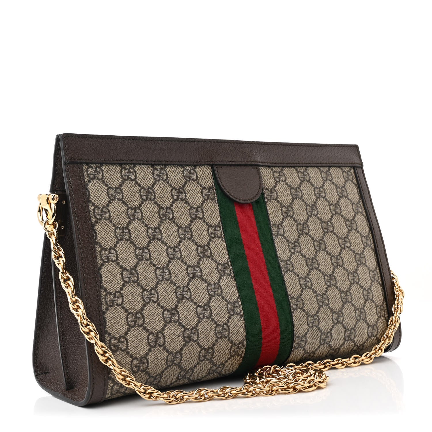 Gucci GG Supreme Monogram Web Medium Ophidia Chain Shoulder Bag Brown 3 of 11
