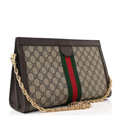 Gucci GG Supreme Monogram Web Medium Ophidia Chain Shoulder Bag Brown 3 of 11