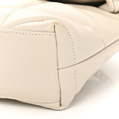 Saint Laurent Lambskin Quilted Toy Loulou Puffer Monogram Chain Satchel Blanc Vintage 12 of 13