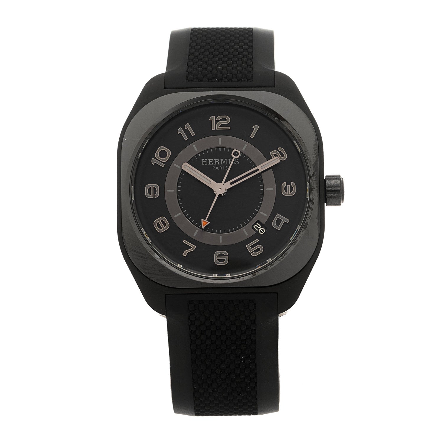 Hermes DLC Coated Titanium Rubber 39mm H08 Automatic Watch Noir 1 of 5