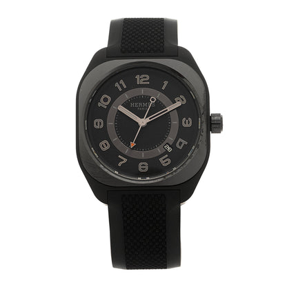 Hermes DLC Coated Titanium Rubber 39mm H08 Automatic Watch Noir 1 of 5