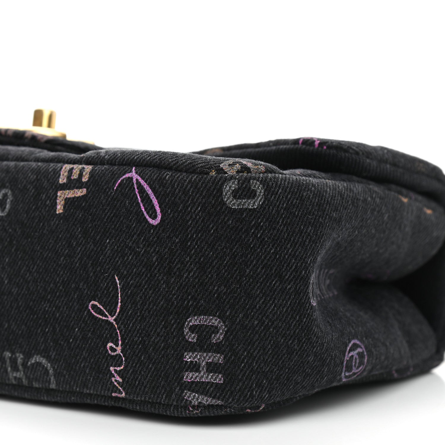 Chanel Denim Quilted Denim Mood Mini Rectangular Flap Black Multicolor 9 of 9