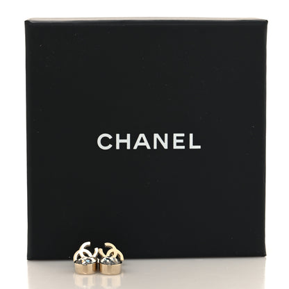 Chanel Crystal CC Tear Drop Earrings Gold 5 of 5