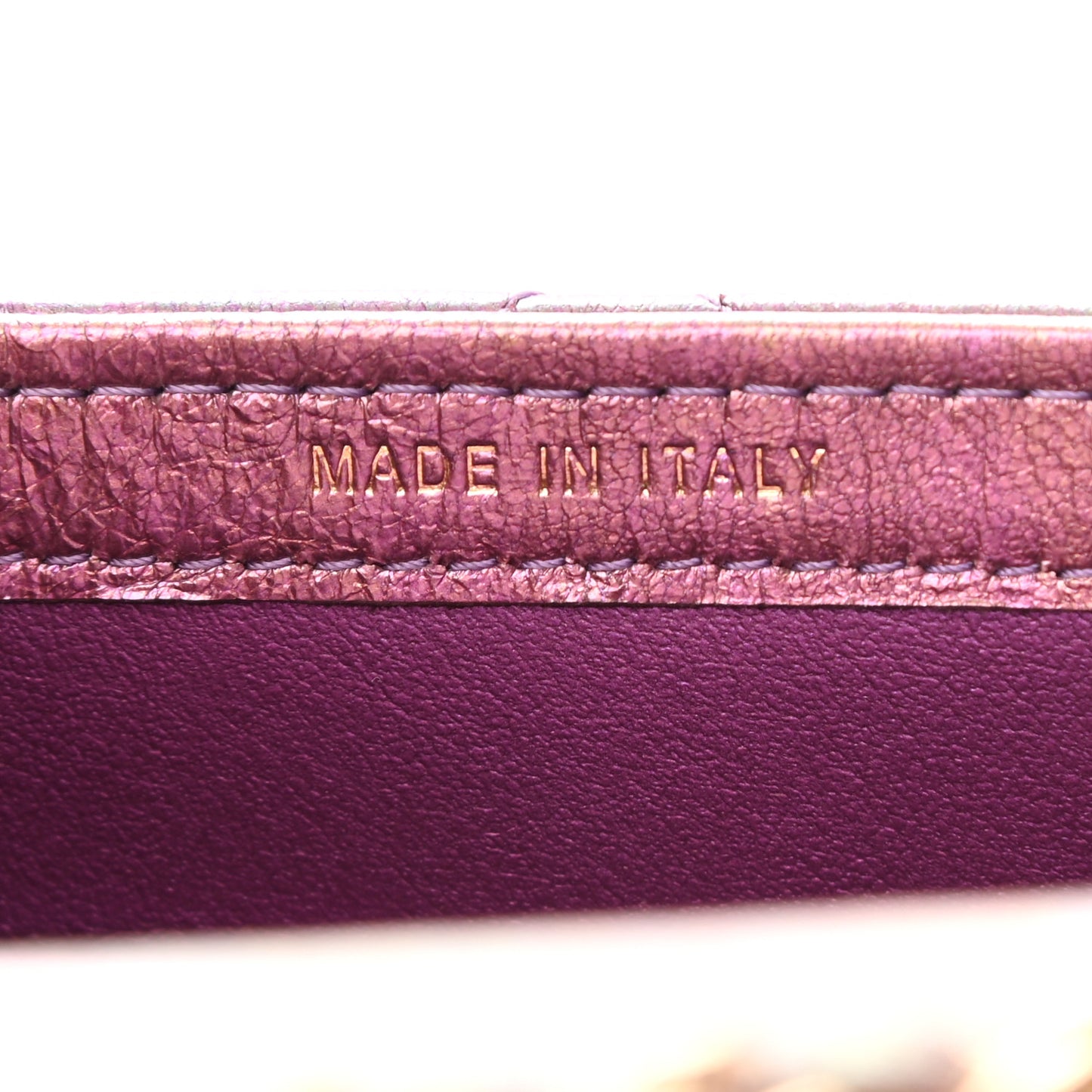 Iridescent Lambskin Quilted CC Phone Holder Purple