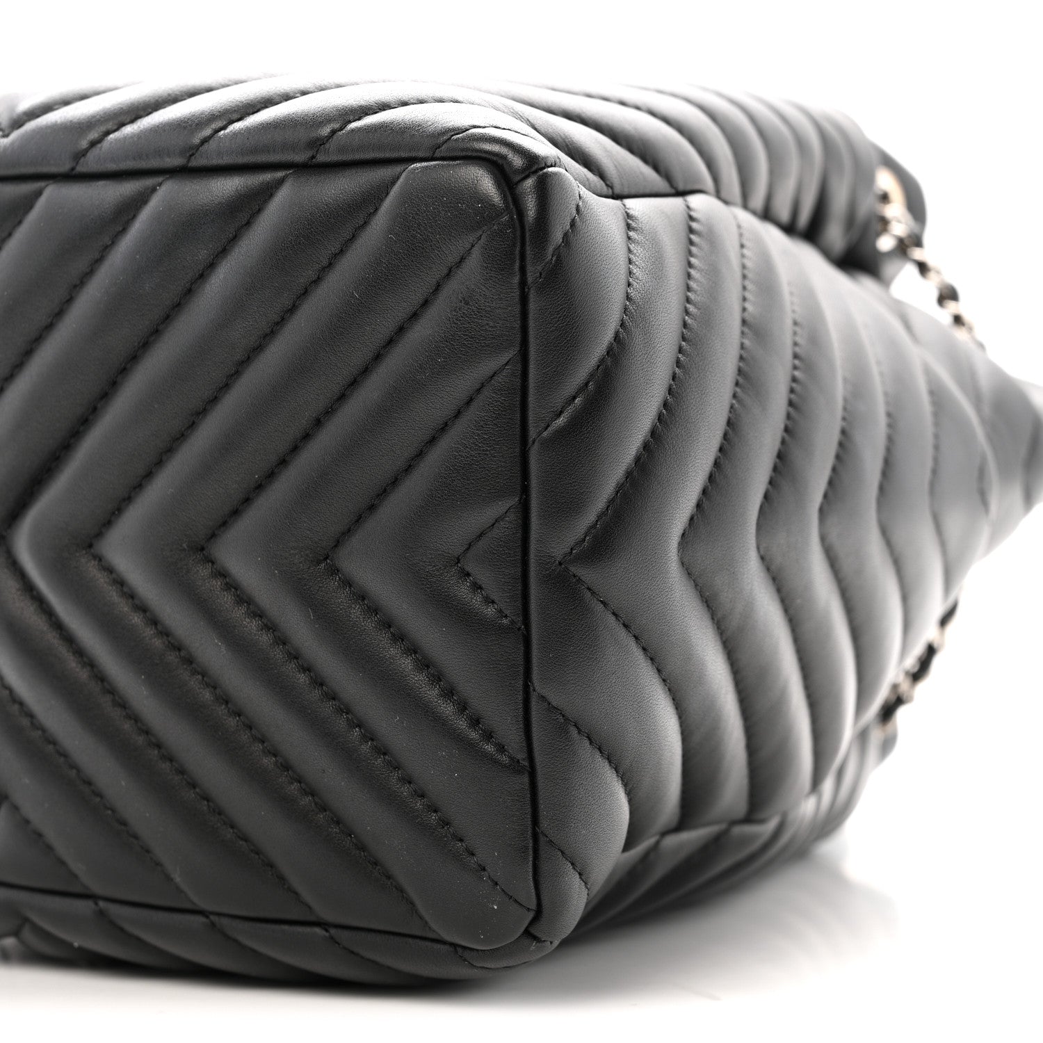 Chanel Lambskin Chevron Small Urban Spirit Drawstring Bag Black 10 of 12