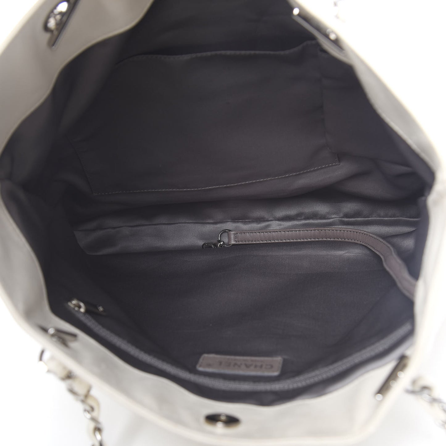 Calfskin Large Expandable Paris London Tote Bag White