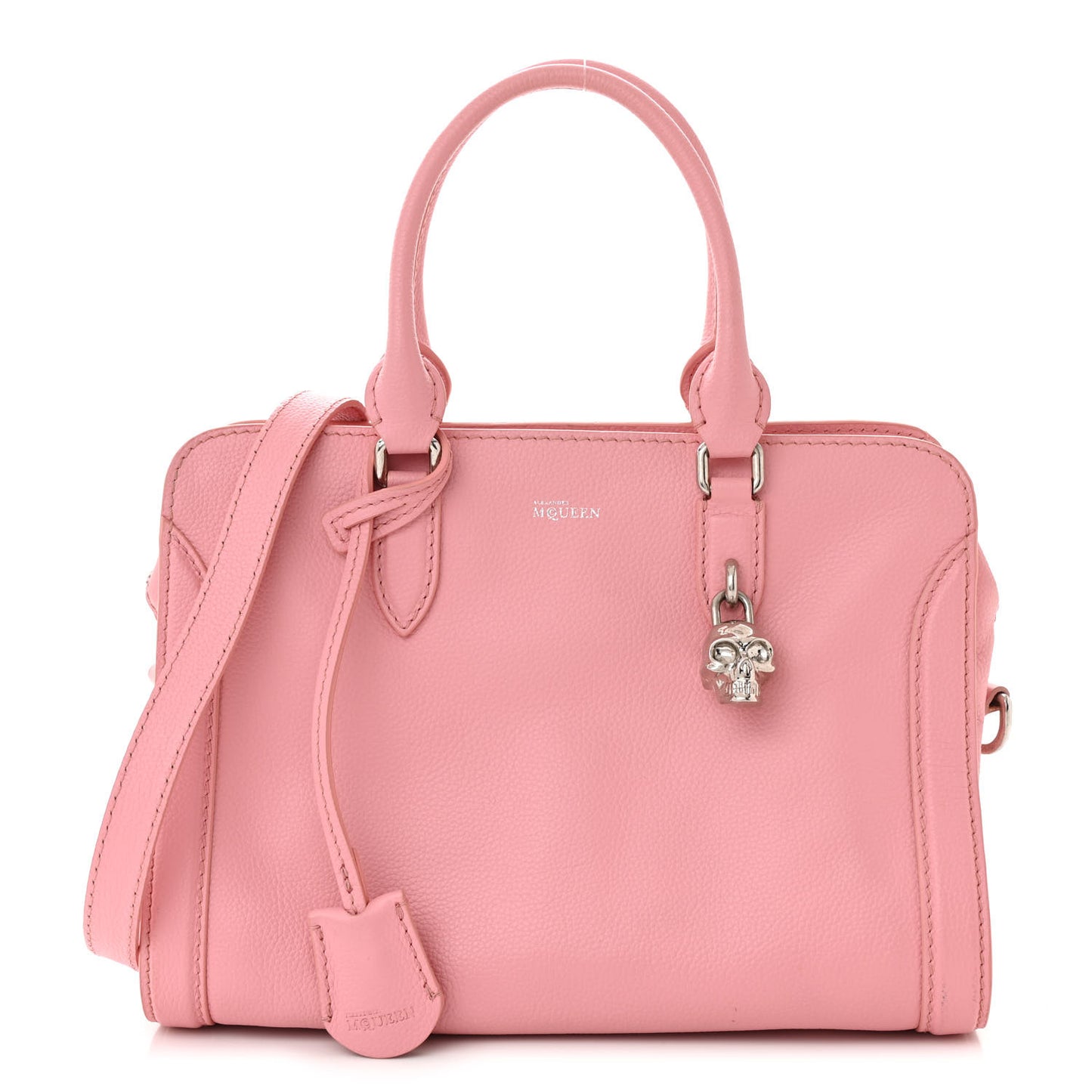 Calfskin Small Skull Padlock Zip Around Tote Petal