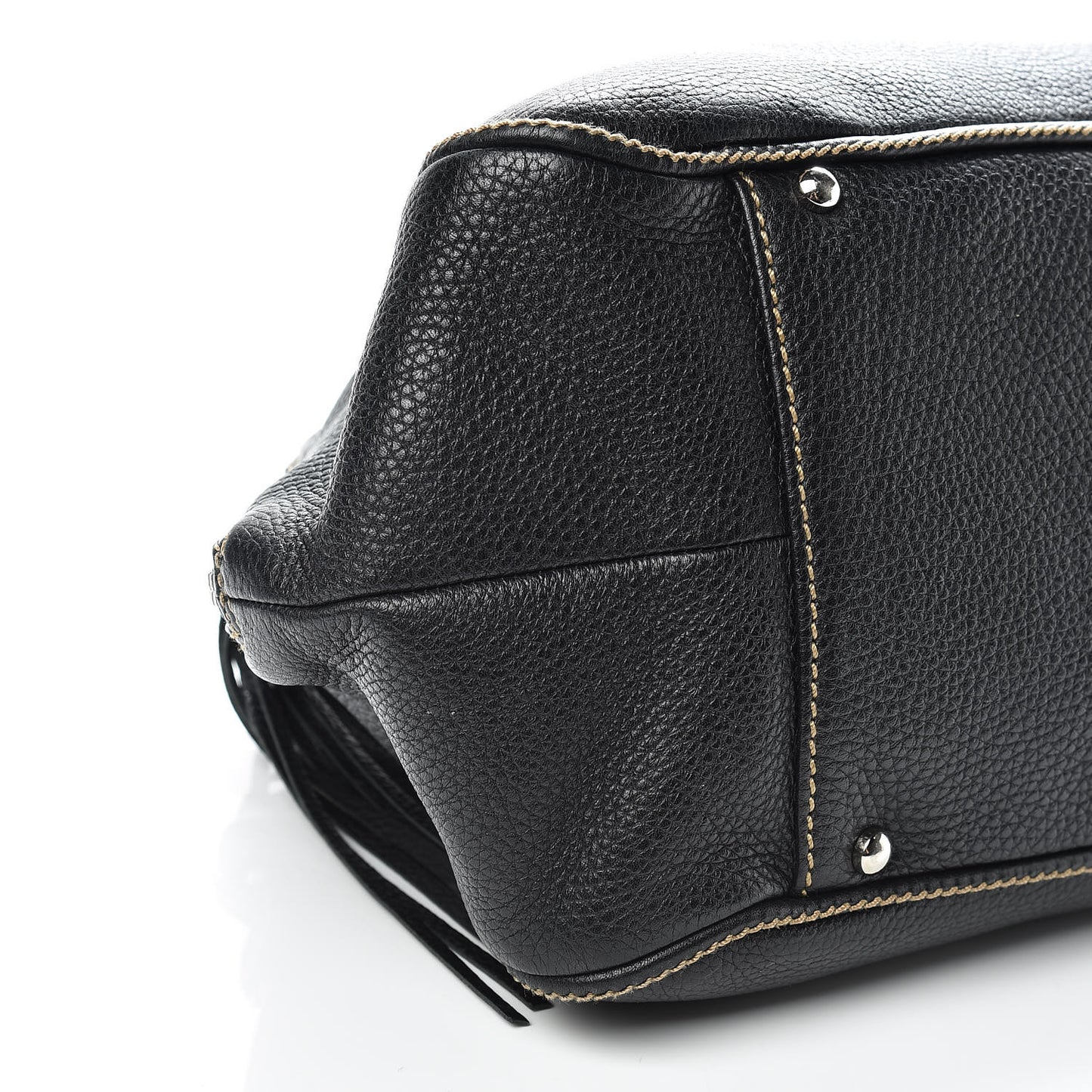 Calfskin Tassel Satchel Black