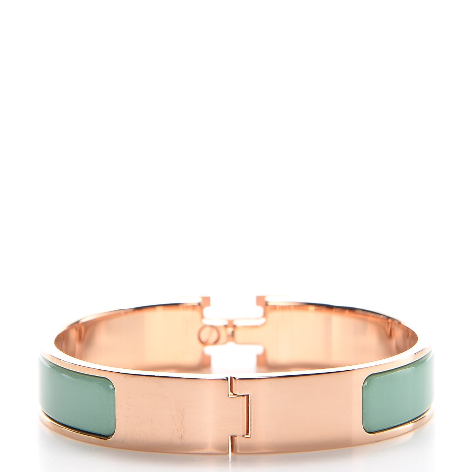 Hermes Enamel Narrow Clic Clac H Bracelet PM Vert Aqua 3 of 5